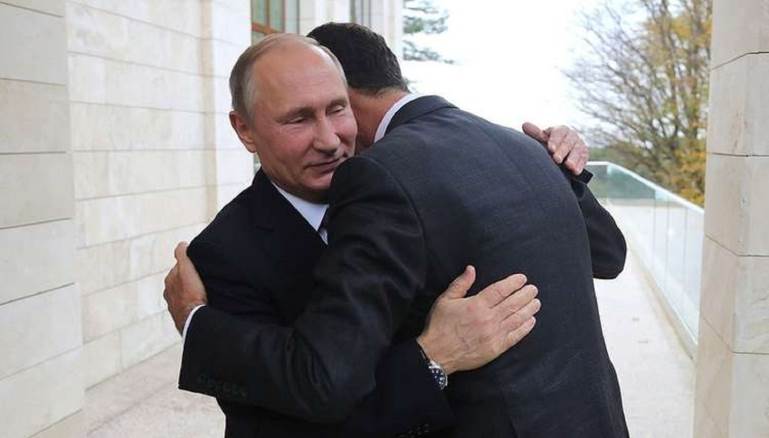 بعد فوزه على منافسيه رسالة هامة من بوتين إلى بشار الأسد
